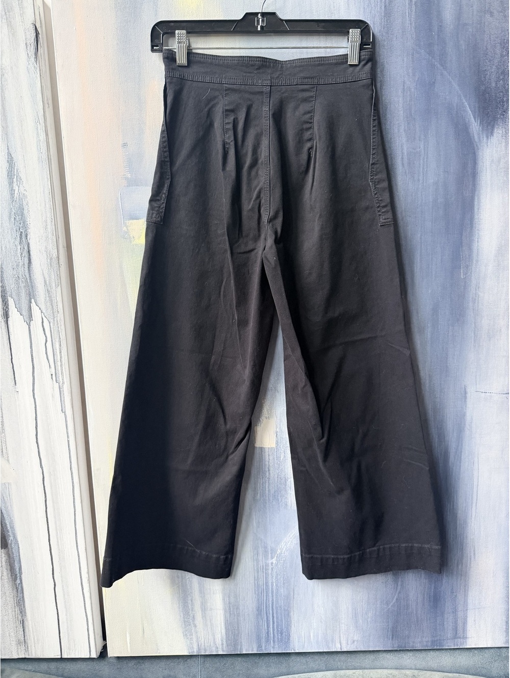 Lou & Grey Black Cropped Wide Leg Pants High Rise Size 6 - Picture 7 of 9